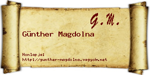 Günther Magdolna névjegykártya